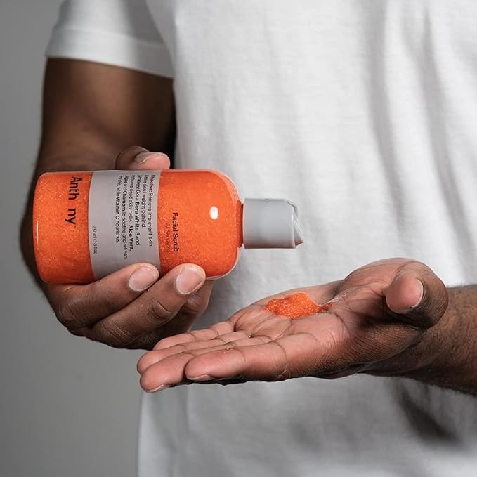 Anthony Facial Scrub – Men’s Exfoliating Face Wash with Vitamin C, Aloe, Chamomile and Algae for Deep Cleansing and Detoxifying 3.4 Fl Oz-BrightBean Baby