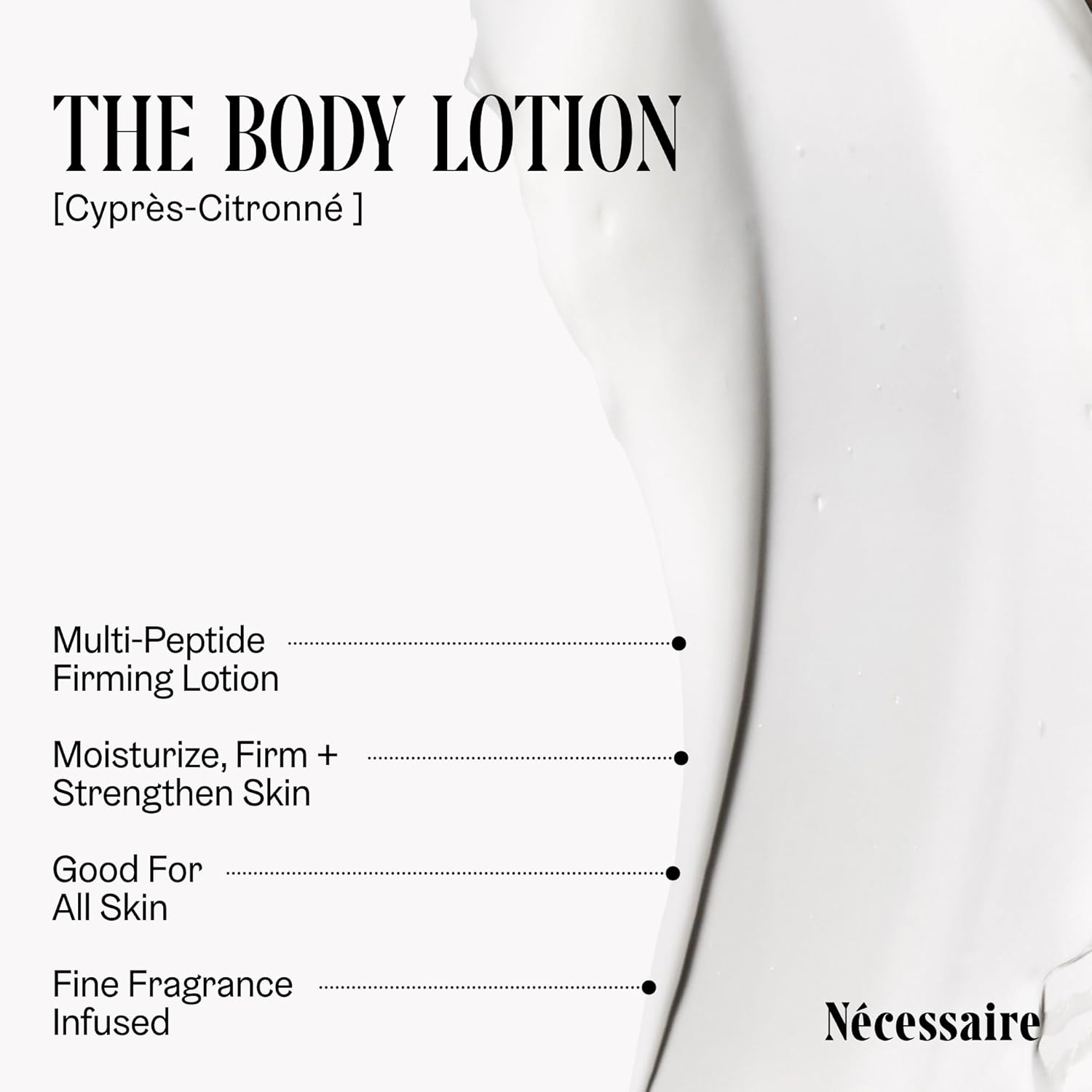 Nécessaire The Body Lotion Cyprès-Citronné – Multi-Peptide Body Moisturizer for Women + Men – Non-Comedogenic Body Lotion with Niacinamide – 450ml/15.2 fl oz-BrightBean Baby