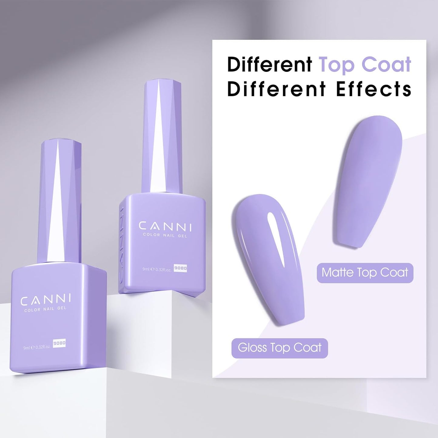 CANNI Purple Gel Polish, 1Pcs Gel Polish Purple Color Pale Violet Nail Polish Gel High Gloss Soak Off U V Gel Nail French Nail Manicure Salon DIY-BrightBean Baby
