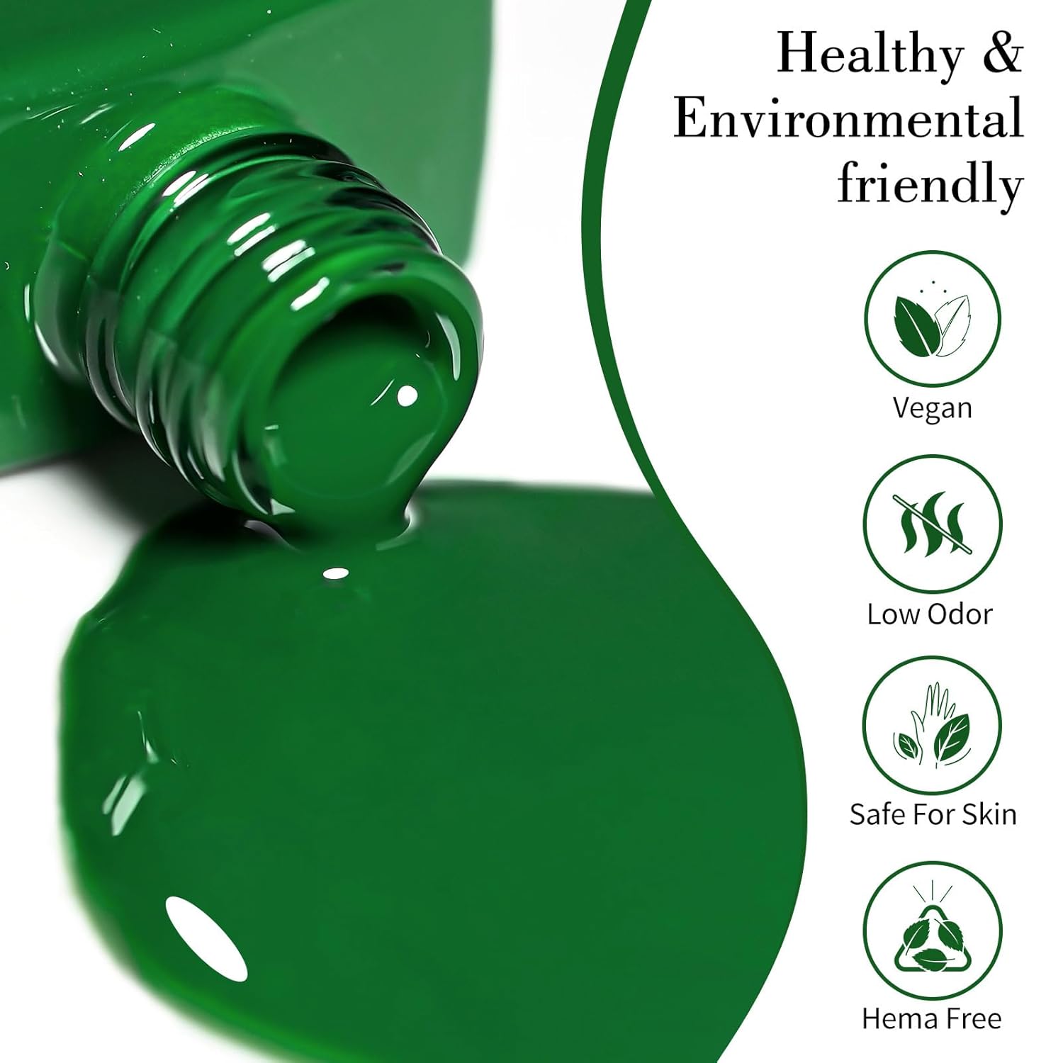 CANNI Green Gel Nail Polish, 1Pcs Emerald Dark Green Color Gel Polish Nail High Gloss Soak Off UV French Manicure Salon DIY-BrightBean Baby