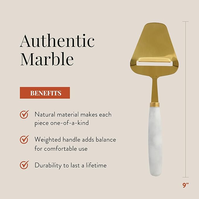 White Marble Cheese Plane/Slicer, Handheld