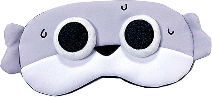 PERFECTSIGHT Fish Sleep Eye Masks, Cute Plush Sleep Eye Cover Lightweight Adjustable Eyeshade Faux Fur Mask Cover for Women Men Kids Sleep Travel Nap, Big Eye Girl, Sacabam-BrightBean Baby