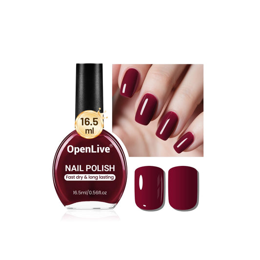 16.5ml Dark Red Nail Polish Large Volume Quick Dry Nail Polish, Long Lasting Shine, Fingernail Toenail Nail Art DIY Home Travel Nail Art Gift-BrightBean Baby