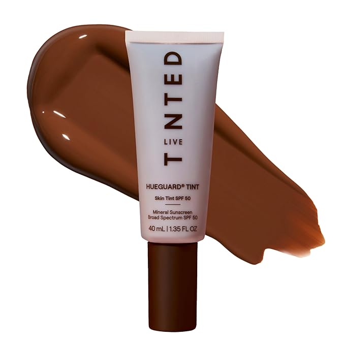 Live Tinted Hueguard Skin Tint SPF 50 - Tinted Mineral Sunscreen with Light-Medium Buildable Coverage With a Hydrating and Radiant Finish - Water and Sweat Resistant, 1.35 fl oz - Shade 02-BrightBean Baby