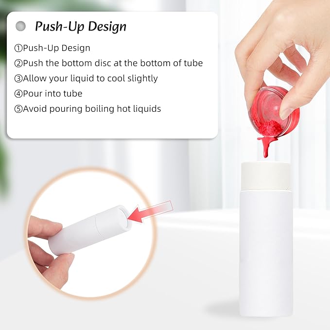 NICENEEDED 15 Pcs Kraft Paper Lipstick Tube, 0.4 Oz Paperboard Lip Balm Tubes, Cardboard Empty Deodorant Container Solid Perfume Tube Cosmetic Box for DIY Chapstick Deodorant Crayon-BrightBean Baby