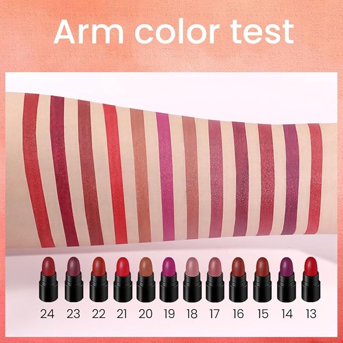 evpct 12Pcs Mini Pills Lipstick Capsule Set for Women Waterproof Long Lasting, Dark Ruby Deep Wine Mauve Red Purple Nude Brown Matte Small Magic Permanent 24 Hour Lipstick Bulk Samples 02-BrightBean Baby