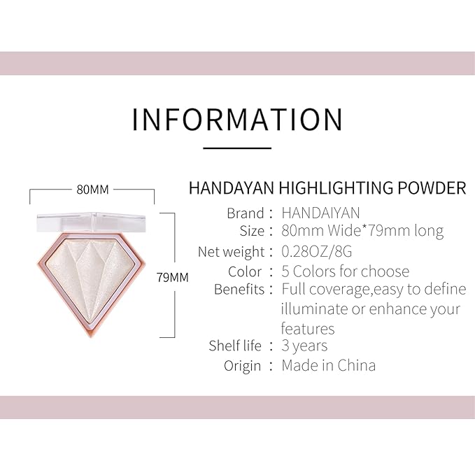 Face Highlighter Luminizers Highlighter powder Translucent Setting Powder High Definition Powder for All Skin Types and Skin Tones(N05)-BrightBean Baby