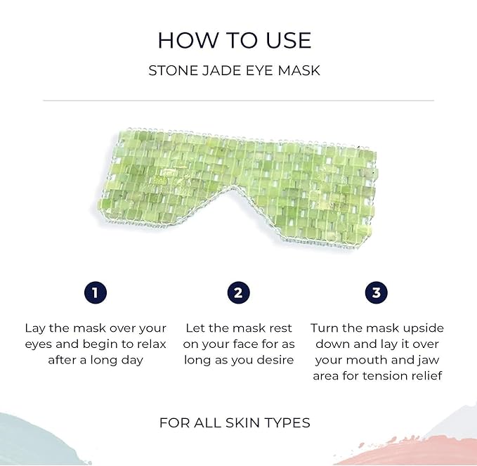 Alana Mitchell Jade Eye Mask – Weighted Eye Mask to Eliminate Wrinkles, Puffiness, & Irritation – Headache and Migraine Relief Mask - 100% Real Jade Stone Beads for Hot & Cold Anti Aging Therapy-BrightBean Baby