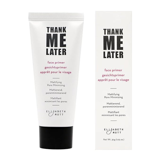 Elizabeth Mott Thank Me Later Face Primer - Mattifying Makeup Base Primer for Shine and Oil Control - Pore Minimizer, Smooths Wrinkles and Fine Lines – Long-Lasting Makeup Gripping Formula, 30g-BrightBean Baby