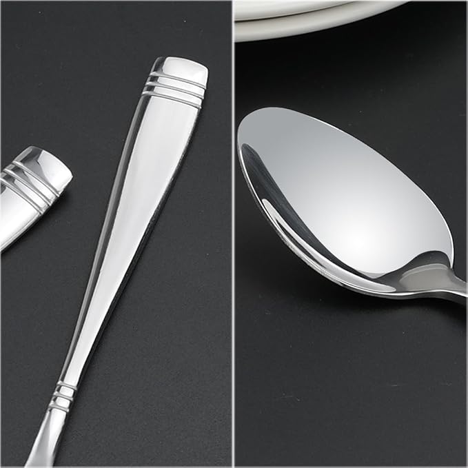 Obstnny Stainless Steel Dinner Spoons, 8-Inch, Set of 12