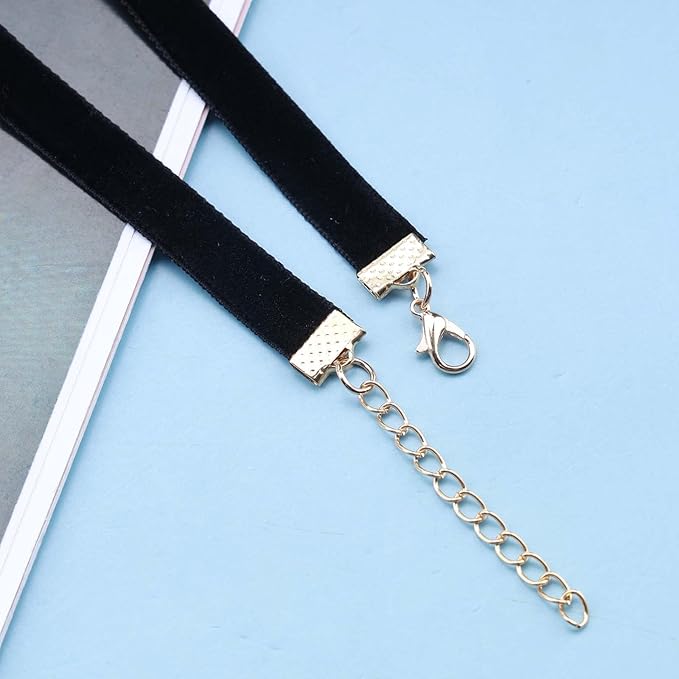 Vintage Satin Choker Necklace Pearl Pendant Necklace Black Bow Necklace Punk Leather Collar Necklace Chain Jewelry for Women and Girls-BrightBean Baby