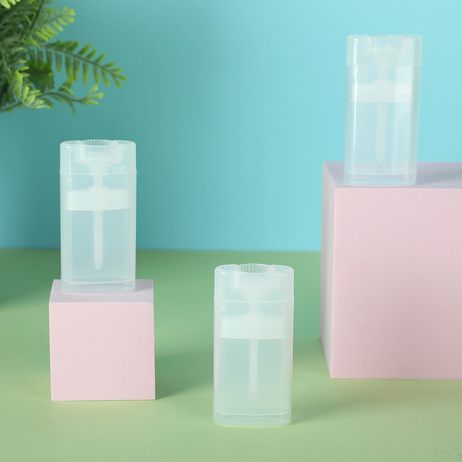 Wesiti 100 Pcs Plastic Empty Deodorant Containers 1/2 oz Travel Deodorant 15ml Refillable Containers Tubes Oval Lip Balm Tubes for Lip Balm DIY (Clear)-BrightBean Baby