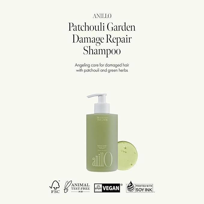 Patchouli Garden Damage Repair Shampoo - Korean Hair Care Nourishing Shampoo for Men & Women w/Patchouli Leaf Water, Protein Complex & Green Herb Complex - Vegan Scalp Cleanser (15.22 fl.oz)-BrightBean Baby