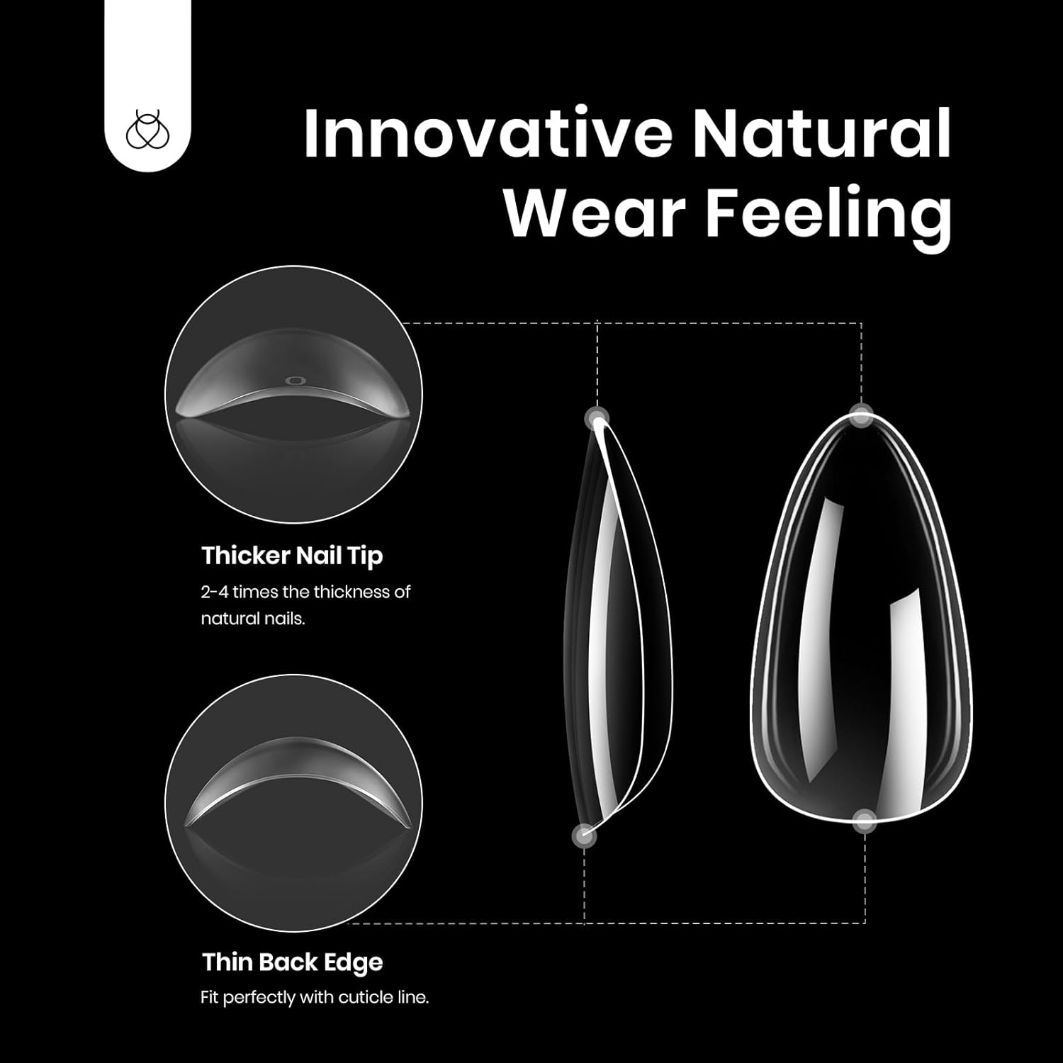 Beetles Gel Nail Tips Clear, Almond Medium, 288Pcs 10 Sizes, Pre-shaped Full Cover Soft Acrylic False Press On Nail Tips Almond Shape Easy Home DIY Fall Fake Nail Extension Art Salon Gift for Women-BrightBean Baby