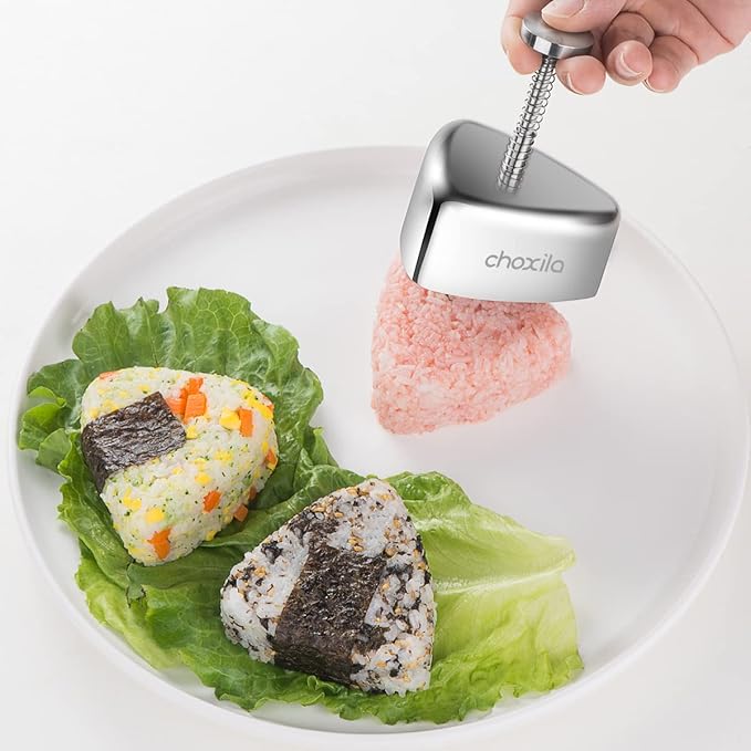 Onigiri Mold, Stainless Steel Rice Ball Mold Sushi Maker, Classic Triangle Spam Musubi Mold for Kids Lunch Bento and Home DIY