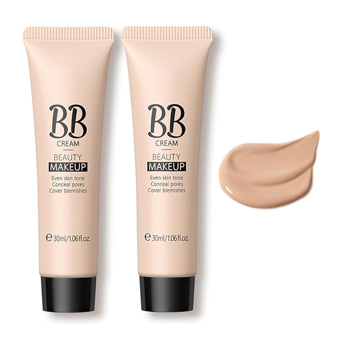 KWOLYKIM 2PCS Hydrating Makeup BB Cream, Tinted Moisturizer Face Makeup BB Cream Foundation Waterproof Concealer Clean Brighten Color Correcting Cream Nude Makeup Long Lasting for All Skin(Tan)-BrightBean Baby