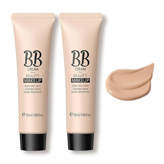 KWOLYKIM 2PCS Hydrating Makeup BB Cream, Tinted Moisturizer Face Makeup BB Cream Foundation Waterproof Concealer Clean Brighten Color Correcting Cream Nude Makeup Long Lasting for All Skin(Tan)-BrightBean Baby