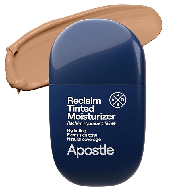 APOSTLE Reclaim Tinted Moisturizer for Men (6 Cornwall) - Niacinamide, Vitamin E, Squalane, Hyaluronic Acid, Tinted Face Moisturizer For Men. Hydrates, Evens Skin Tone, Reduces Fine Lines, 1 Fl. Oz.-BrightBean Baby