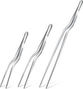 Chumia 3 Piece Stainless Steel Tweezers - Precision Kitchen Tongs for Plating, Food Handling & Cake Decorating