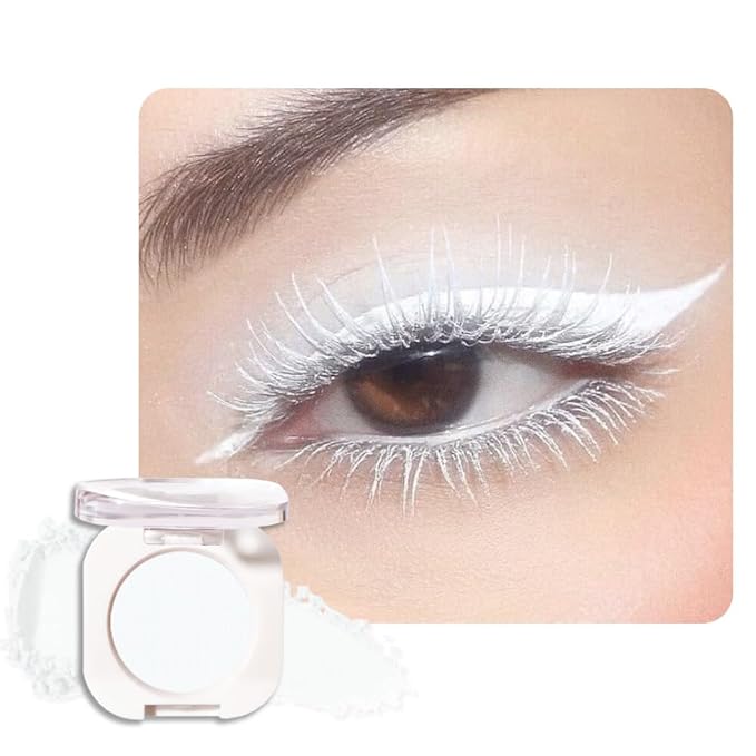 Matte White Single Eyeshadow Makeup, Neutral Cream Powde Eye Shadow for Women, White Matte Singles Eyeshadow Palette Pigmented Waterproof, sombras para ojos, Girls Monochrome Eyeshadows Gift 26-BrightBean Baby