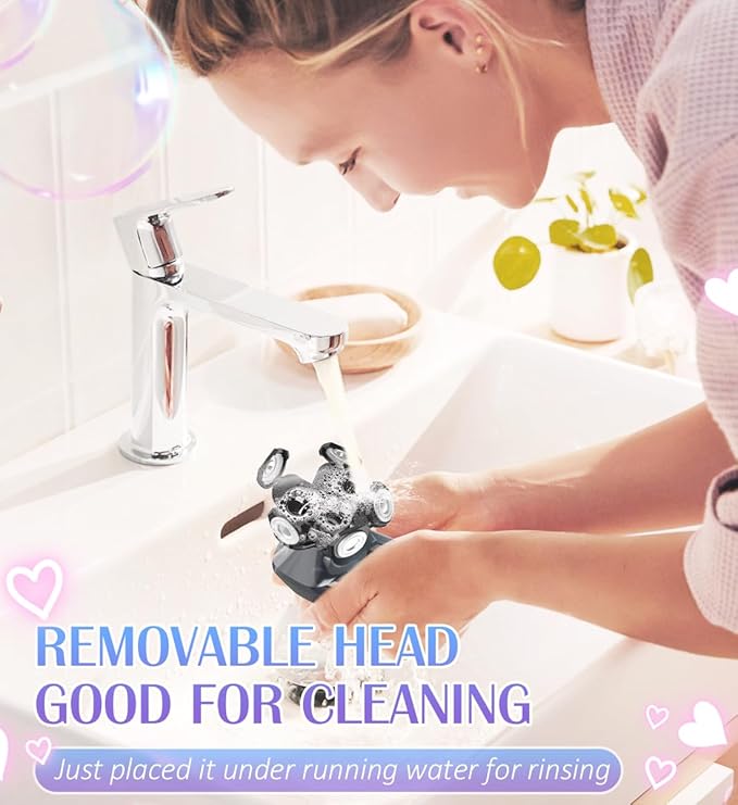 Electric Razors for Women,5 in 1 Womens Electric Leg Shaver Cordless Painless Facial Hair Removal for Arms and Underarms Bikini Trimmer,Portable and Safe Wet and Dry Use Women Shaver,White Black-BrightBean Baby