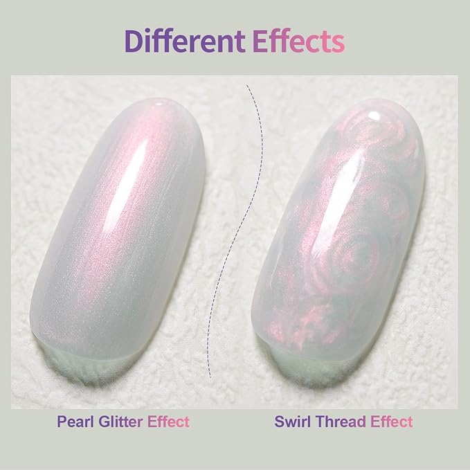 RARJSM Gel Builder Nail Polish Pearl White Red Shimmer Hard Gel in a Bottle Mermaid Shell Glitter Pearlescent Thick Extension Structure Gels for Nails 15ml Soak Off Curing Requires Salon Home Use-BrightBean Baby