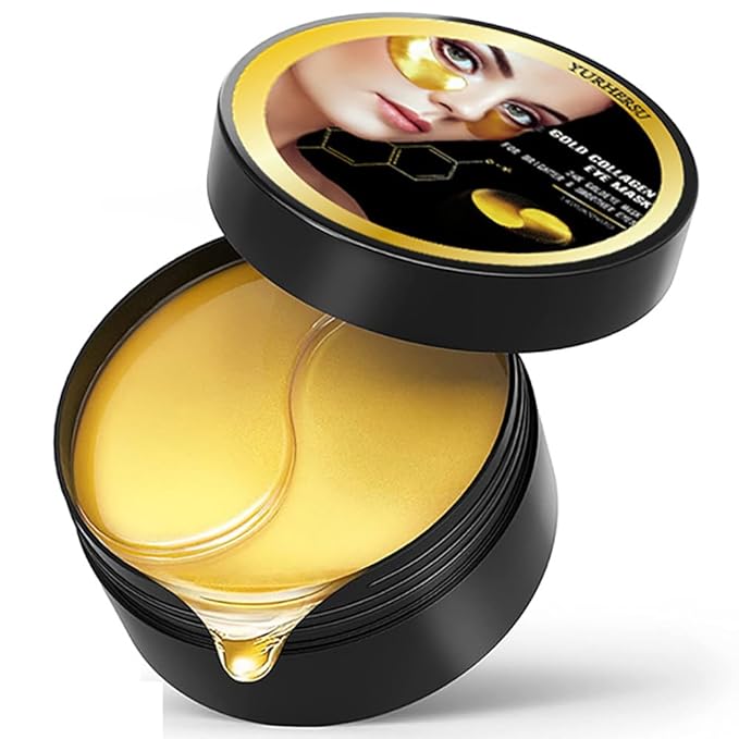 24K Collagen Eye Mask 60 Pcs Moisturzing Eye Pads for Puffy Eyes, Dark Circles, Under Eye Bags, Anti-Wrinkle, Moisturizing, Eye Skin Care Fast Absorption Eye Patches Gel for Women Man-BrightBean Baby