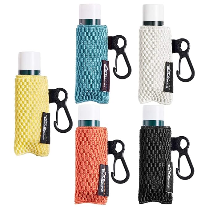 WK IEASON Lip Balm Holder Keychain 5pcs Black Clip on Chapstick Lipstick Keychain Sleeves Holder Pouch Tight-Knit Elastic Lip balm Holder-BrightBean Baby