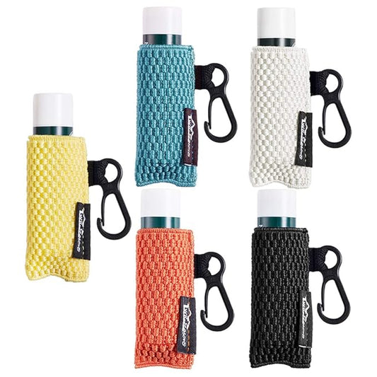 WK IEASON Lip Balm Holder Keychain 5pcs Black Clip on Chapstick Lipstick Keychain Sleeves Holder Pouch Tight-Knit Elastic Lip balm Holder-BrightBean Baby