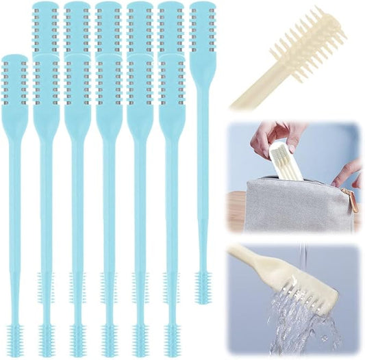 Nasal Hair Cutter, 2025 Upgraded Double Sided Noses Hairs Knife, 360° Rotating Portable Manual Nose Hair Trimmer, Noses Hairs Remover for Women Men Travel Essentials (Blue, 12 Pcs)-BrightBean Baby