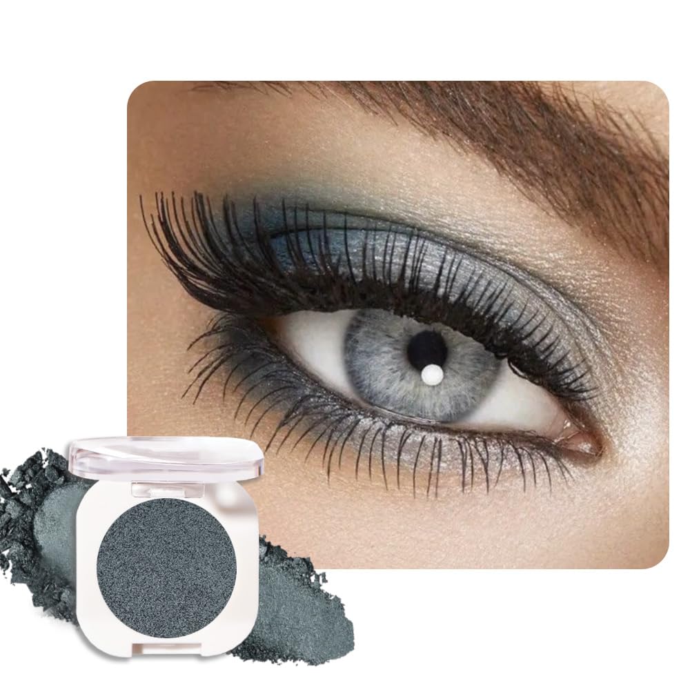 Single Matte Eye Shadow Palette Makeup, Dark Teal Eyeshadow for Women Halloween Birthday Party Wear, Monochrome Eye Shadow Makeup, Pigmented Waterproof Sombras Para Ojos, 33-BrightBean Baby