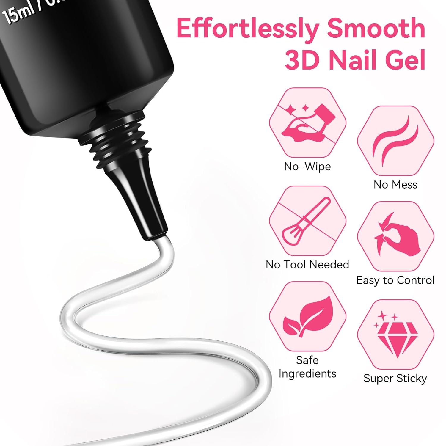 Makartt 3D Gel Nail Art & Chrome Nail Powder Kit: 15g Sculpting Gel for Nail Art DIY No wipe 3D Molding and Metallic Chrome Powder Set for Decoration Manicure Pedicure Use-BrightBean Baby