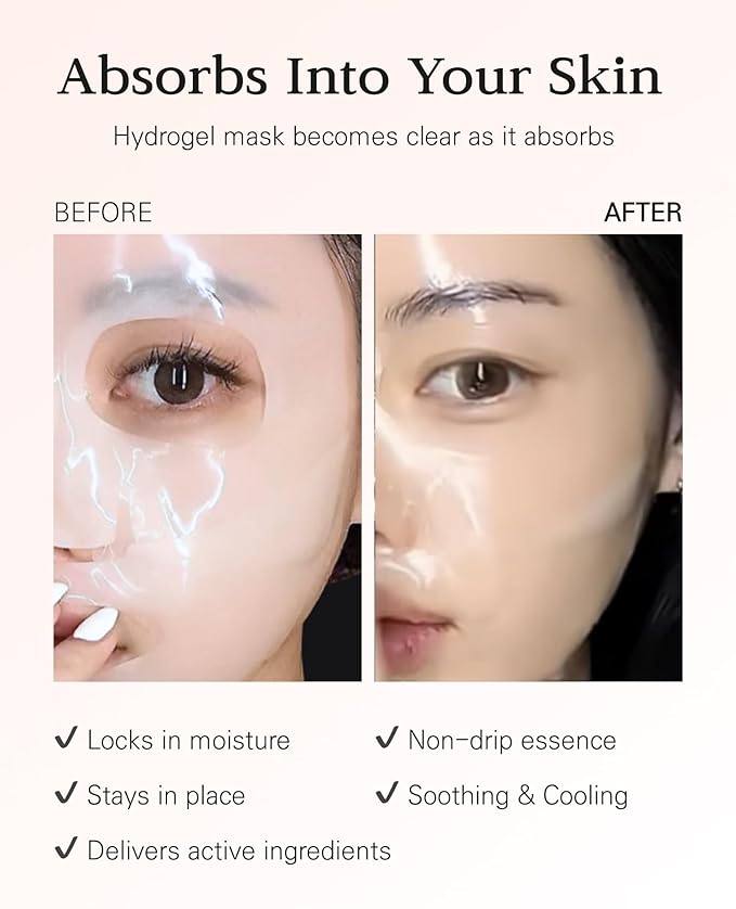 Nuborn Cell Hydrogel Collagen Mask | Advanced Stem Cell Face Mask for Dry Skin | 2% Niacinamide, Peptides, Collagen, and Hyaluronic Acid | Made in Korea, (4 masks) Pack of 1-BrightBean Baby