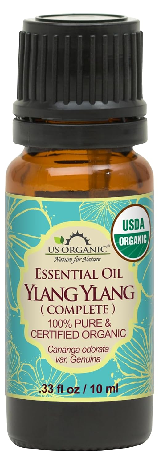 US Organic Ylang Ylang Essential Oil – 100% Pure Complete Grade, USDA Certified, Steam Distilled from Cananga Odorata – Floral Scent for Diffuser, Perfumery, Skincare – Sourced from Madagascar, 10ml-BrightBean Baby