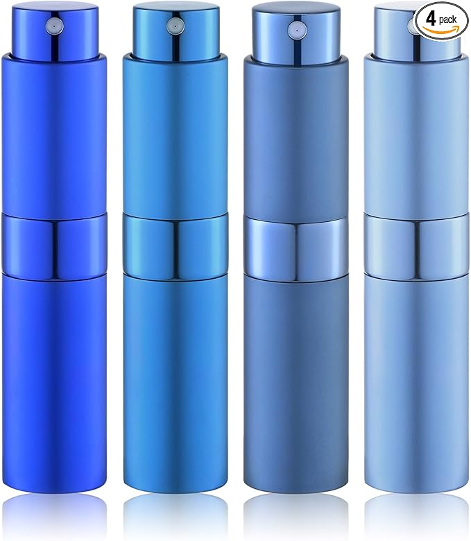 Travel Perfume Bottle Refillable - Cologne Spray Atomizer Mini - Small Travel Size Sprayer Empty for Refill Sample Container - Portable Fragrance Decant Dispenser for Men Women 8ml 4PCS Blue-BrightBean Baby