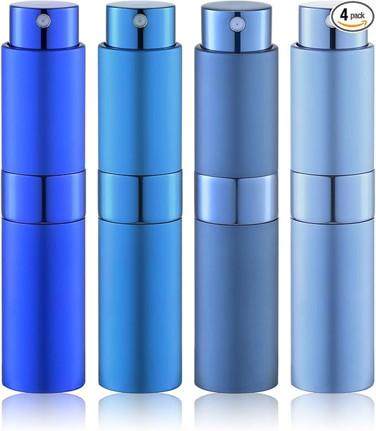 Travel Perfume Bottle Refillable - Cologne Spray Atomizer Mini - Small Travel Size Sprayer Empty for Refill Sample Container - Portable Fragrance Decant Dispenser for Men Women 8ml 4PCS Blue-BrightBean Baby