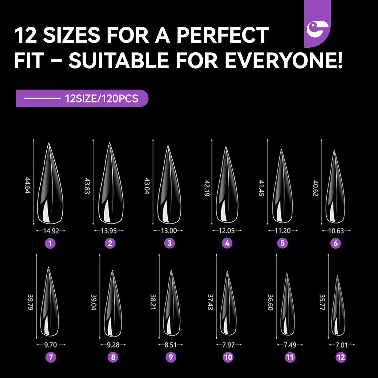 Gelike EC Cat Dual Forms for Extension: 120 Pcs Color Nail Form, 12 Size Nail Forms For Builder, Half Matte Gel Forms For Manicure Art Design Salon Diy-BrightBean Baby