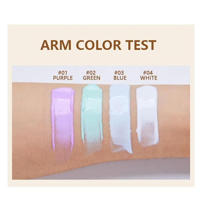 MAEPEOR Moisturizing Face Primer 4 Colors Long Lasting Matte Face Primer For Neutralizing Uneven Skin Tones & Brightening Complexion (04 White)-BrightBean Baby