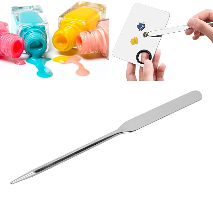 Stainless Steel Makeup Spatula, Liquid Foundation Spatula Stainless Steel Ergonomic Nail Art Stirring Tool Makeup Artist Makeup Tool-BrightBean Baby