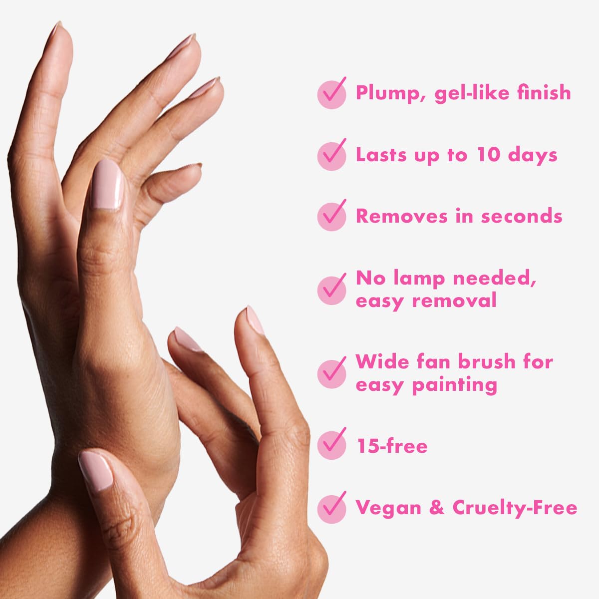 Olive & June Long Lasting Nail Polish | Plump Gel-Like Finish No Lamp Needed | Lasts up to 10 days | Salon-Quality Color at Home | 15-Free, Vegan & Cruelty-Free Chip-Resistant Shine | HZ | Dusty Rose-BrightBean Baby