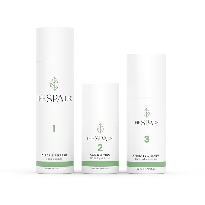 The Spa Dr. 3-Step Age-Defying Skincare System - Antiaging SkinCare Set for Women - Anti Aging Skin Care Sets for Women - Skin Care Routine: Cleanser, Age Defying Lift & Tight Serum, Moisturizer-BrightBean Baby