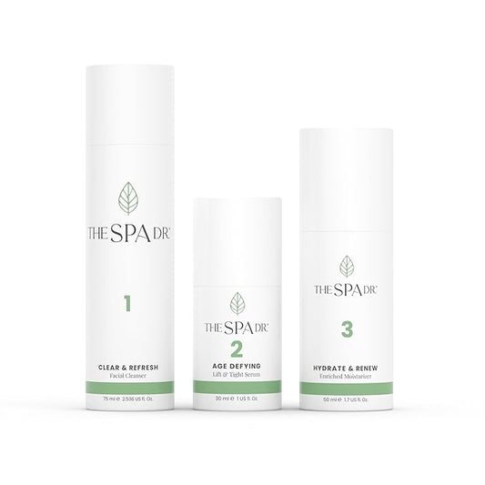 The Spa Dr. 3-Step Age-Defying Skincare System - Antiaging SkinCare Set for Women - Anti Aging Skin Care Sets for Women - Skin Care Routine: Cleanser, Age Defying Lift & Tight Serum, Moisturizer-BrightBean Baby
