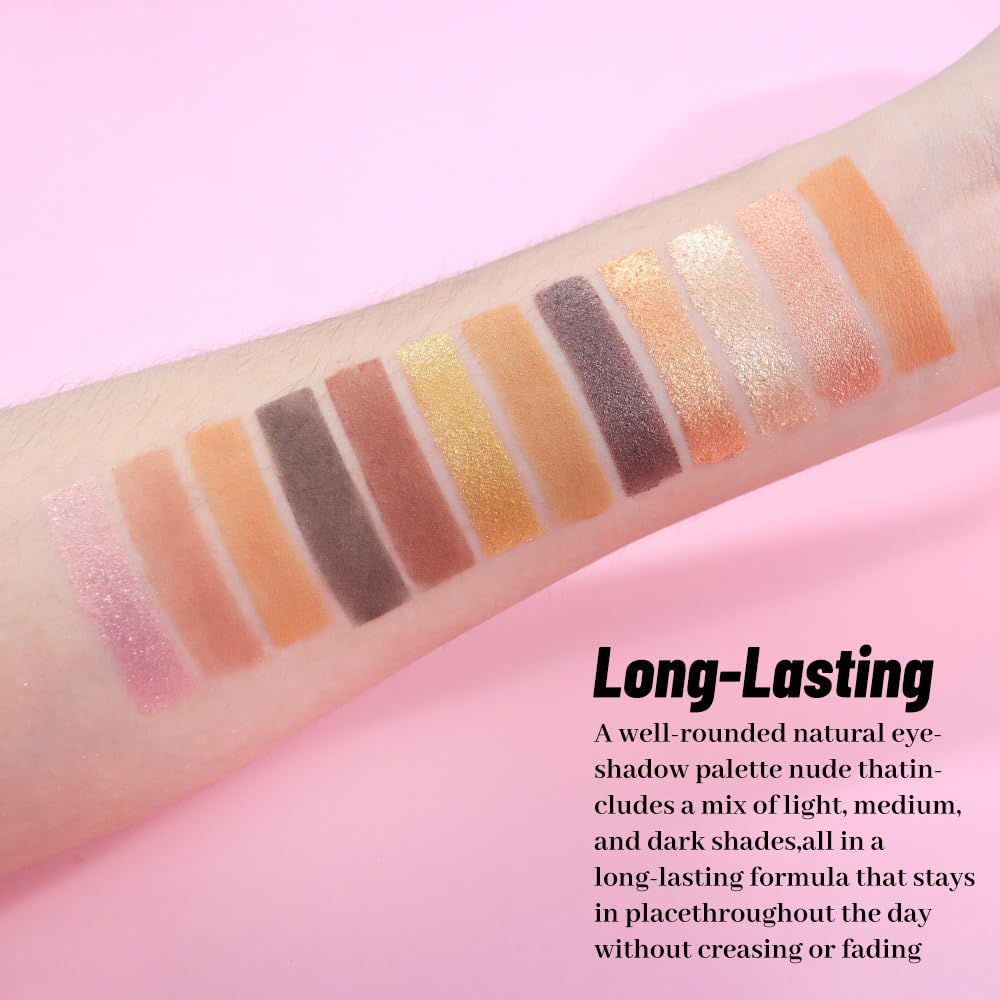 Neutral Eye Shadow Palette,Nude Pink Champagne Naked Cream Eyeshadow Palette,Make Up Pallets for Women Eyeshadow for Eyes Long Lasting Naturing-Looking-BrightBean Baby