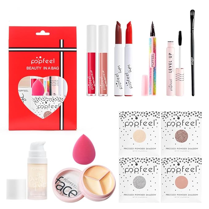 All in One Eyeshadow Palette Makeup Set, Makeup Kits with Foundation, Mascara, Concealer Lipstick Gloss, Eye Liner,Travel Makeup Bundle Makeup Gift Box for Women Girl Maquillaje-BrightBean Baby