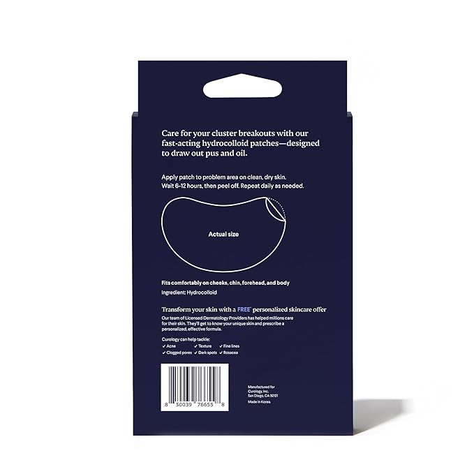 Curology Emergency Spot Patch Clusters for Breakouts, Fast Acting Large Hydrocolloid Pimple Patches for Face, Oil Absorbing, 14 Count-BrightBean Baby