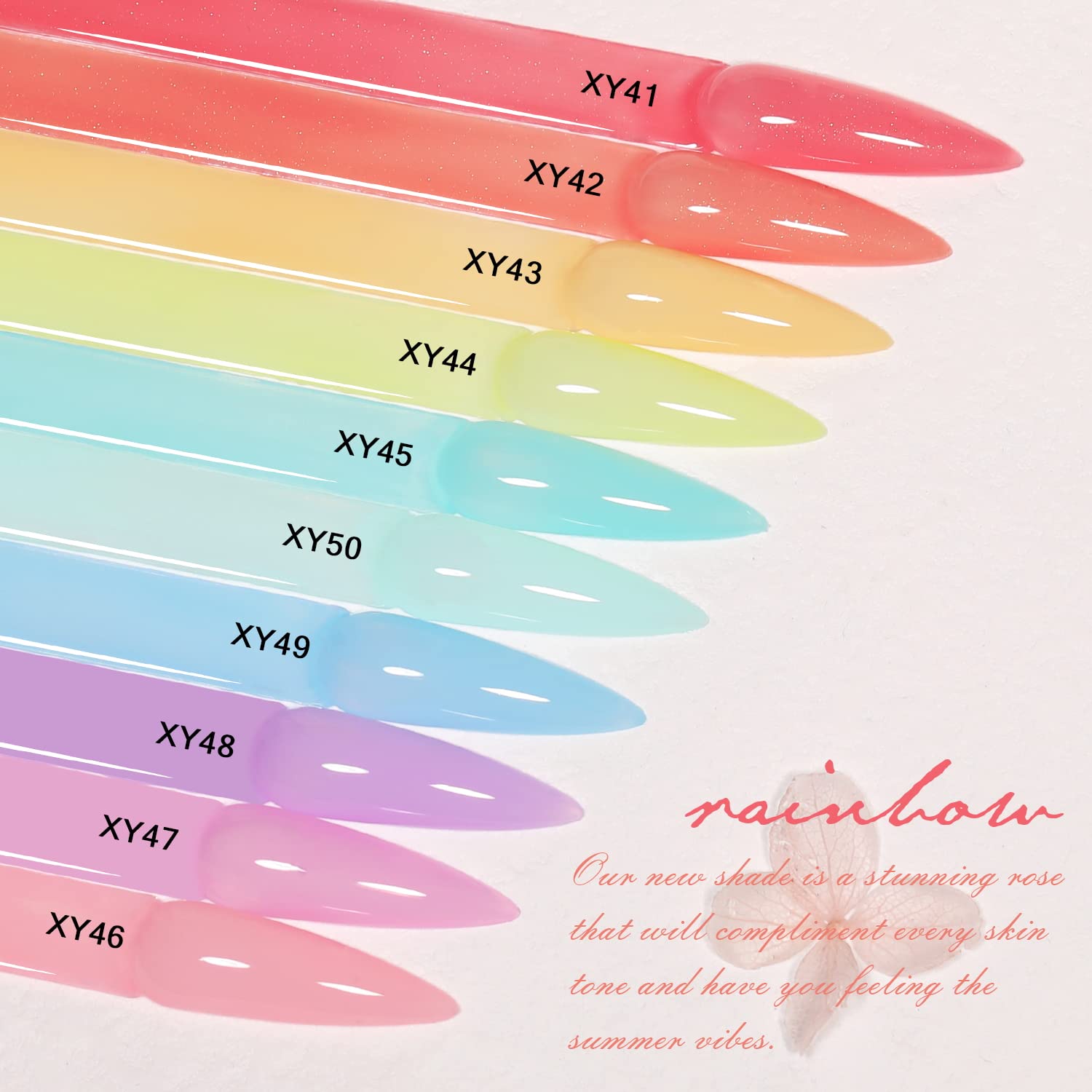 Jelly-Pastel Gel Nail Polish Set - 10 Pcs Pink Nude Gel Polish Set with Summer Yellow Blue Colors - DIY Soak Off Nail Lamp - Easter Decoration Gifts for Women - Manicure Kit-BrightBean Baby