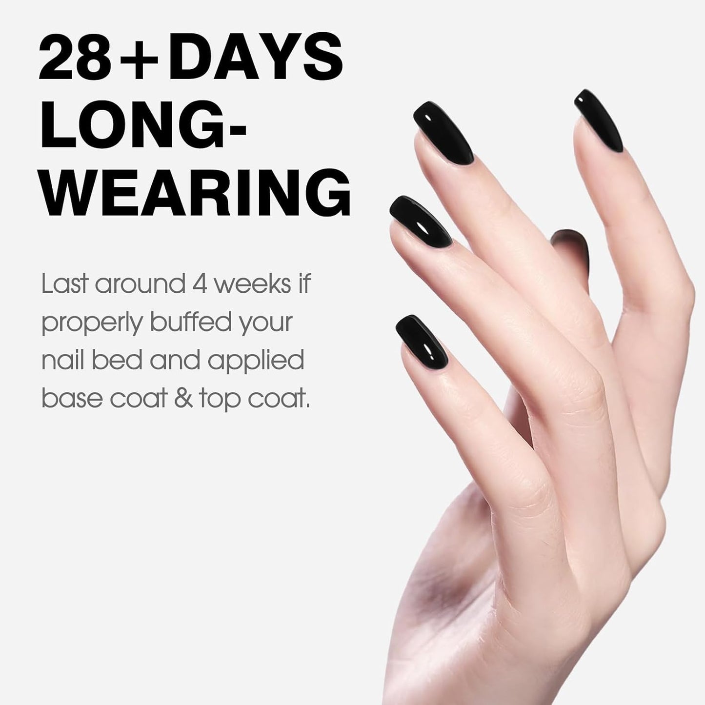 CANNI Black Gel Nail Polish, 1Pcs Pure Black Color High Gloss Soak Off UV Gel Polish Nail French Manicure Salon DIY-BrightBean Baby