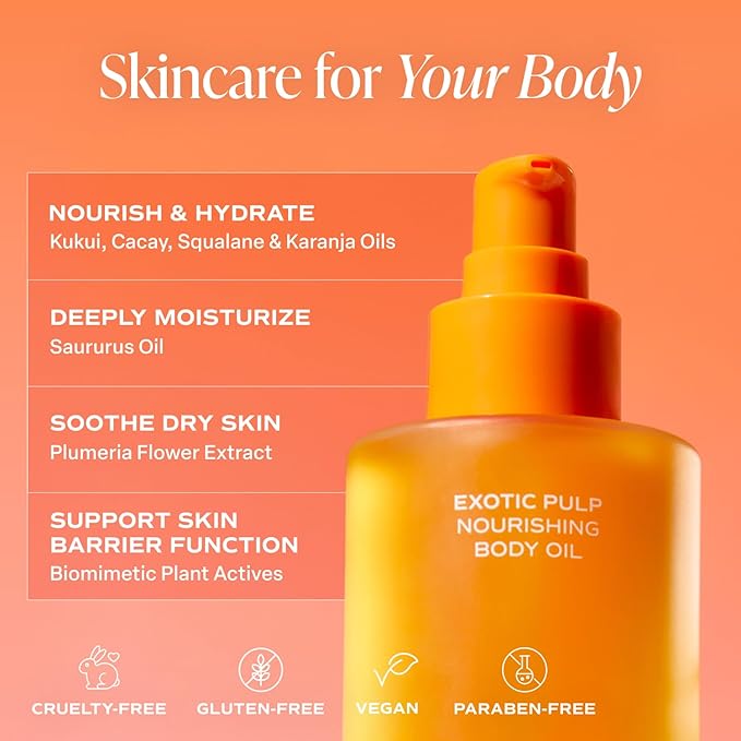 Saltair Body Oil. Luxurious Exotic Pulp After Shower and Bath Oil Moisturizer for Women. Botanical, Non-Greasy, and Well-Absorbing Lotion for Hydrating Dry Skin. 4oz Pump Bottle-BrightBean Baby