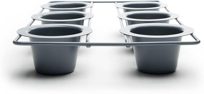 Fox Run Non-Stick Popover Pan, 6 Cup Yorkshire Pudding Pan, Grey