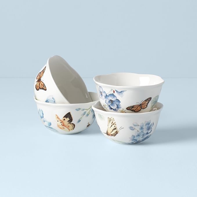 Lenox 833415 Butterfly Meadow Blue 4-Piece Dessert Bowl Set